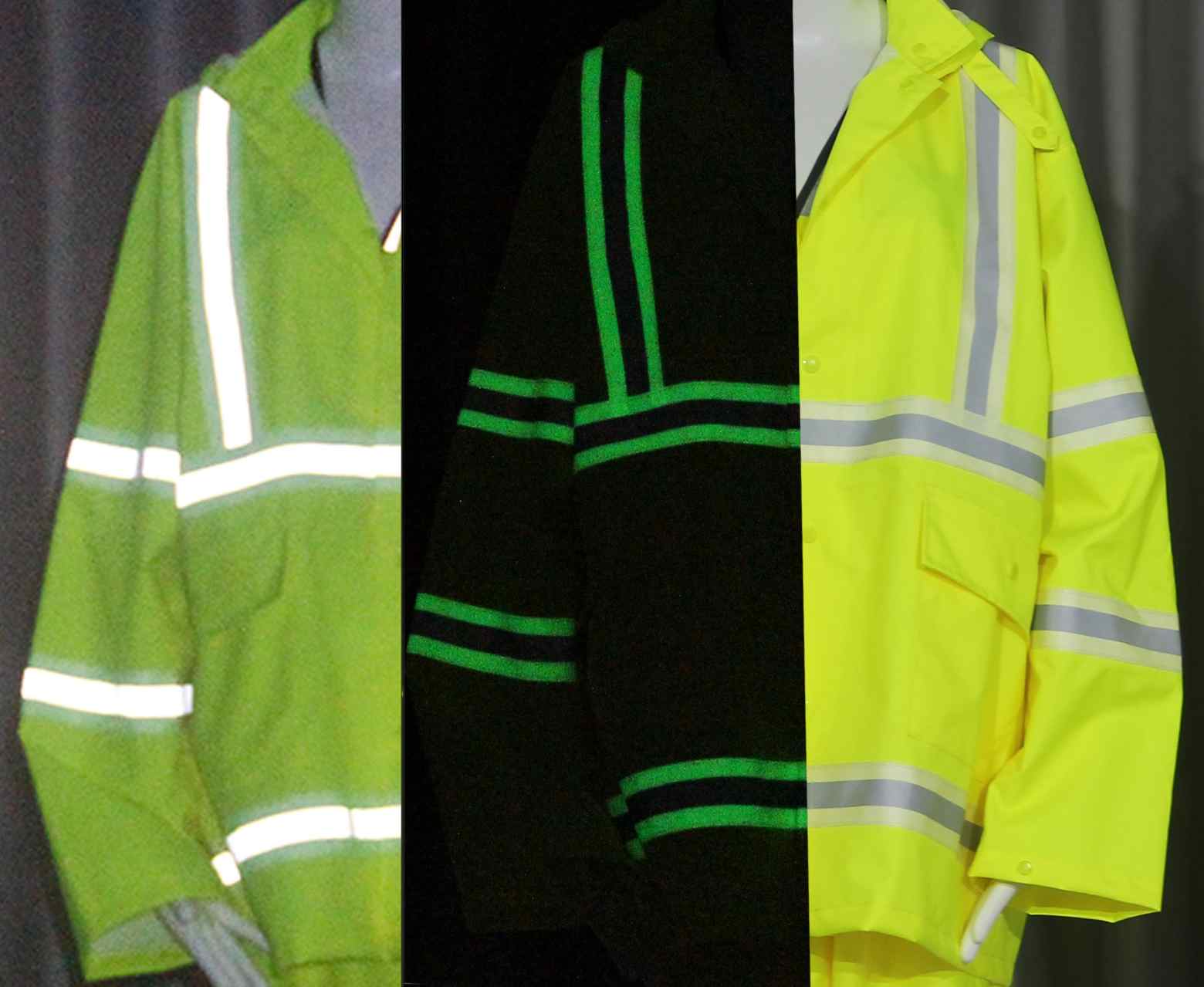 glow in the dark and reflective safety jacket