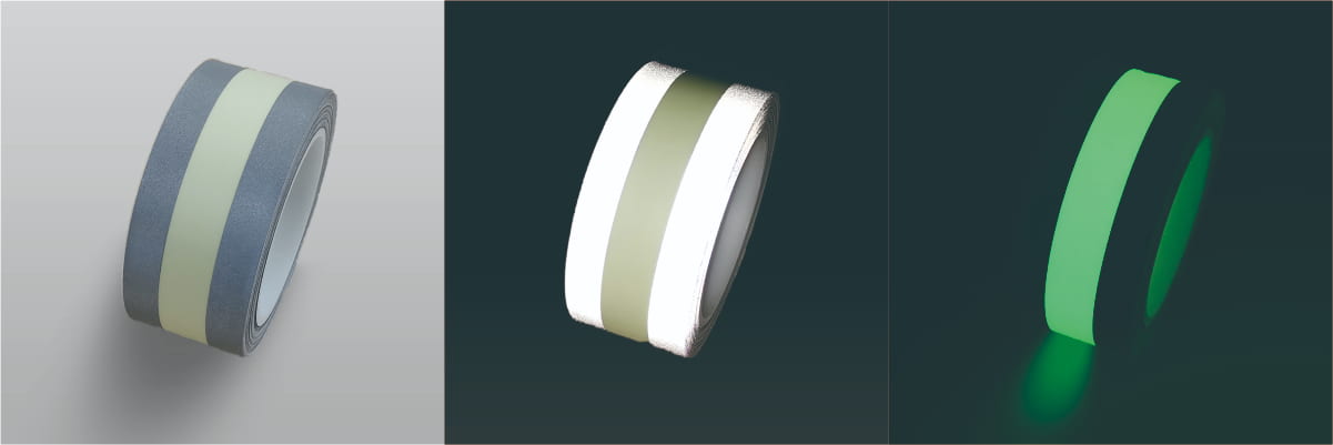 double stripe glow in the dark and reflective HTV, daylight reflective and glow