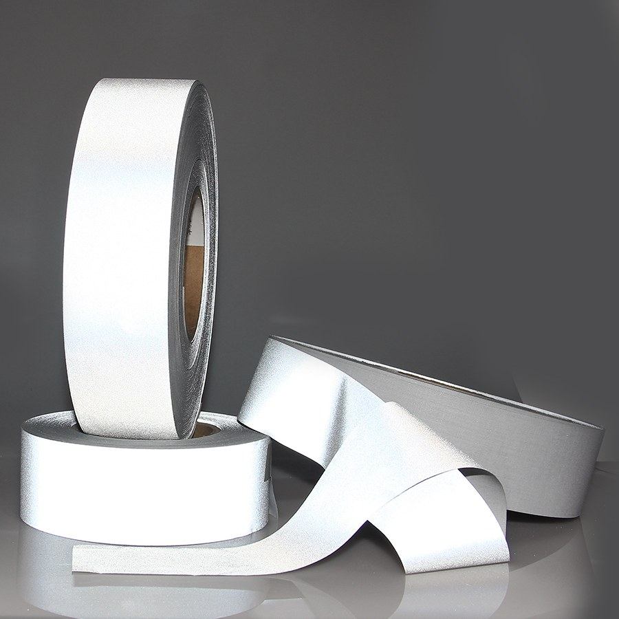 MHR-3661 single-side silver elastic reflective fabric glowing at night