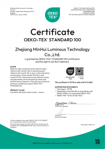 MINHUI LUMINOUS OEKO Certificate 75770_00