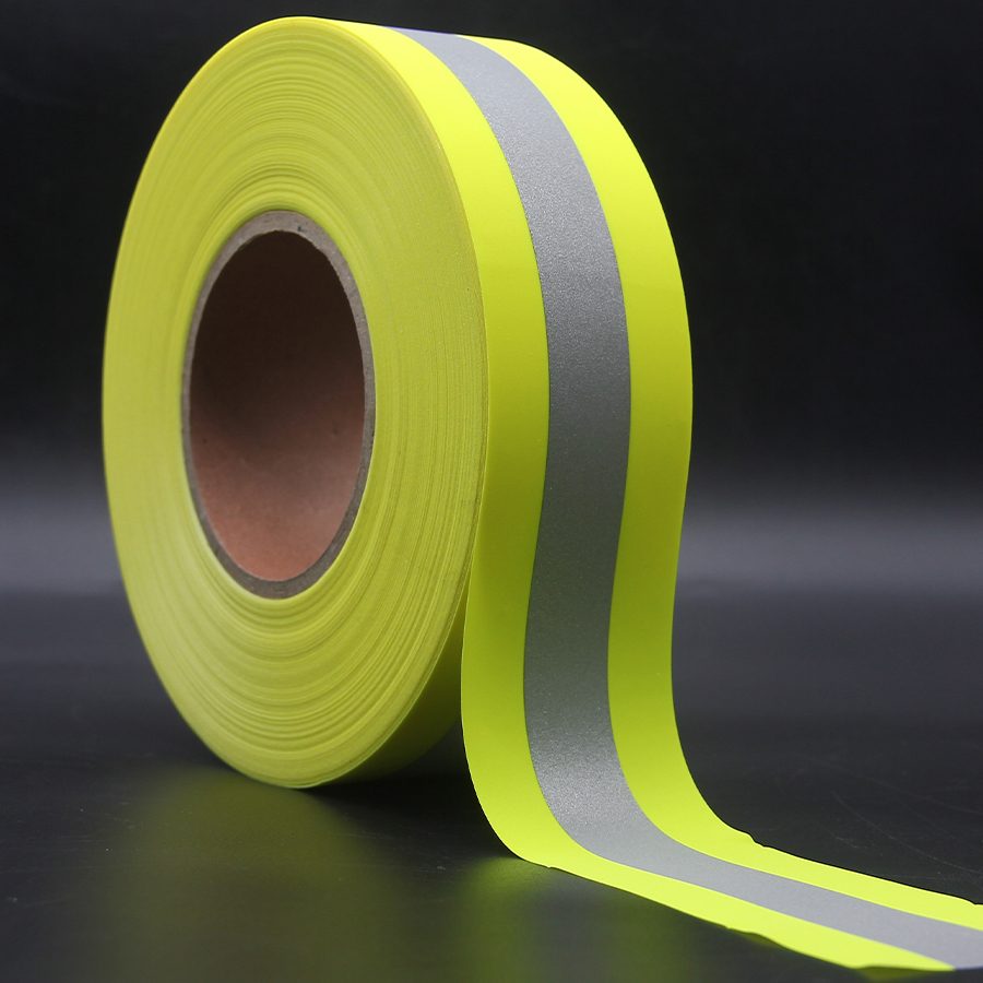 MHR-5743 fluorescent yellow FR reflective tape in daylight